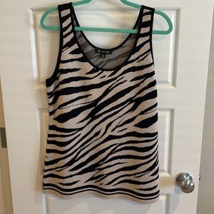 Zebra-Print Sweater Tank Top